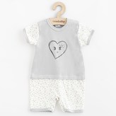 Kojenecký letní bavlněný overal New Baby Srdíčka - velikost 56 (0-3m)