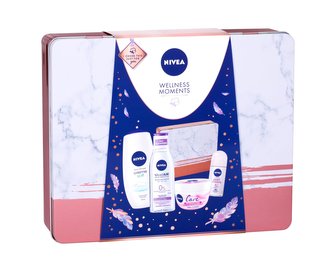 Nivea Care zklidňující krém 200 ml + sprchový krém Creme Soft 250 ml + micelární voda MicellAIR 200 ml + roll-on Pearl & Beauty 50 ml + plechová dóza