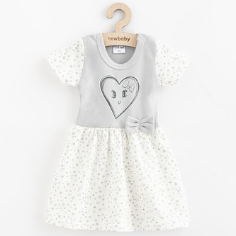 Kojenecké bavlněné šatičky New Baby Srdíčka - velikost 80 (9-12m)