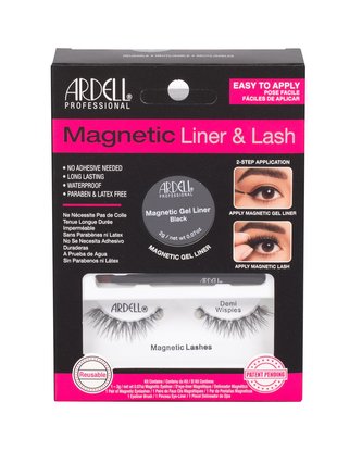 Ardell Magnetic Liner & Lash magnetické řasy Demi Wispies 1 pár + magnetická gelová linka 2 g Black + štěteček na linku 1 ks