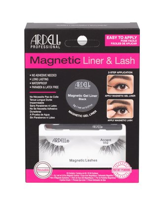 Ardell Magnetic Liner & Lash magnetické řasy Accent 002 1 pár + magnetická gelová linka 2 g Black + štěteček na linku 1 ks