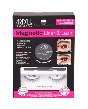 Ardell Magnetic Liner & Lash magnetické řasy 110 1 pár + magnetická gelová linka 2 g Black + štěteček na linku 1 ks