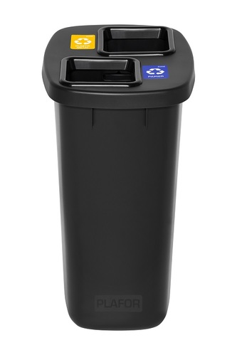 Odpadkový koš na tříděný odpad DUOBIN 2 x 45 l, černý rámeček