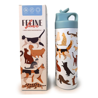Nerezová termoláhev 500 ml - Flip top - Feline fine - Kočka