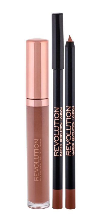Makeup Revolution London Retro Luxe lesk na rty 5,5 ml + konturovací tužka na rty 1 g