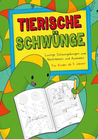 TIERISCHE SCHWÜNGE ab 5 Jahren: Lustige Schwungübungen zum nachfahren und ausmalen, das Übungsheft mit Schwungübungen ab 5 Jahre
