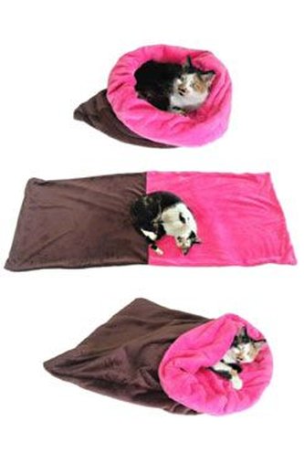 Spací pytel 3v1 tm.hnědá/tm.růžová XL kočka k.27