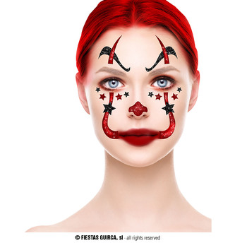 Nálepka na obličej klaun 20x20 cm