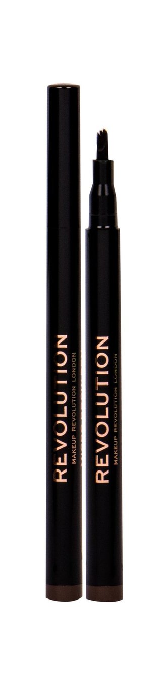 Makeup Revolution London Micro Brow Pen Tužka na obočí 1 ml Medium Brown pro ženy