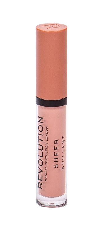 Makeup Revolution London Sheer Brillant Lesk na rty 3 ml 101 Piece Of Cake pro ženy
