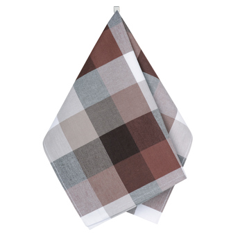 Kuchyňská utěrka 1 ks - Káro hnědá, béžová - 50x70 cm