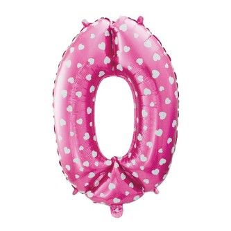 Nafukovací číslice '0' růžová 61 cm