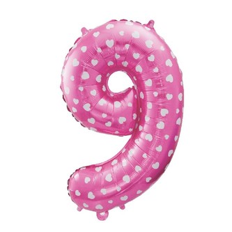 Nafukovací číslice '9' růžová 61 cm