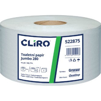 Toaletní papír JUMBO 280mm bílý 2vr. - 6 rolí