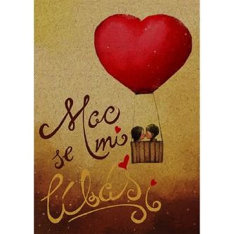 Přáníčko BeBechy - A6 - recyklovaný papír - Líbáš