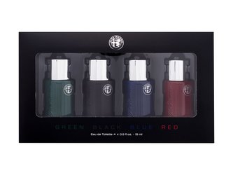 Alfa Romeo Green toaletní voda Green 15 ml + toaletní voda Black 15 ml + toaletní voda Blue 15 ml + toaletní voda Red 15 ml