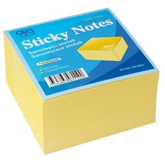 Samolepící bloček Auro 75x75 400l. žlutý