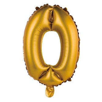 Nafukovací balonek číslice '0' zlatá, 35 cm