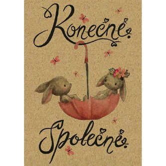 Přáníčko BeBechy - A6 - recyklovaný papír - Konečně