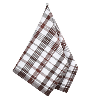 Kuchyňská utěrka 1 ks - Kostka hnědá, béžová, bílá - 50x70 cm