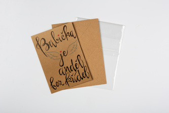 Přáníčko BeBechy - A6 - recyklovaný papír - Babička