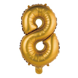 Nafukovací balonek číslice '8' zlatá, 35 cm