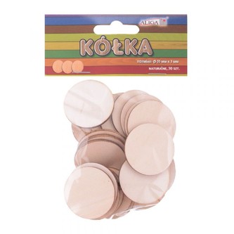 Kolečko kreativní dřevěné, přírodní, průměr 35 mm - 30 ks