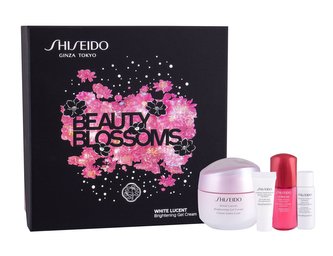 Shiseido White Lucent denní pleťová péče 50 ml + čisticí pěna Clarifying 5 ml + pleťová péče Treatment Softener Enriched 7 ml + pleťové sérum Ultimune Power Infusing 10 ml