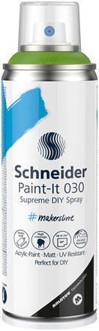 Akrylová barva ve spreji "Paint-It 030", zelená, 200 ml, SCHNEIDER ML03050052 Akrylová barva ve spreji "Paint-It 030", zelená, 200 ml, SCHNEIDER ML03050052