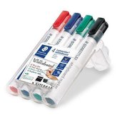 Popisovač na bílou tabuli "Lumocolor 351 B", sada, 4 barvy, klínový hrot, STAEDTLER