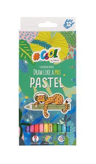 Barevné pastelky, 12 pastelových barev, kulaté, COOL BY VICTORIA