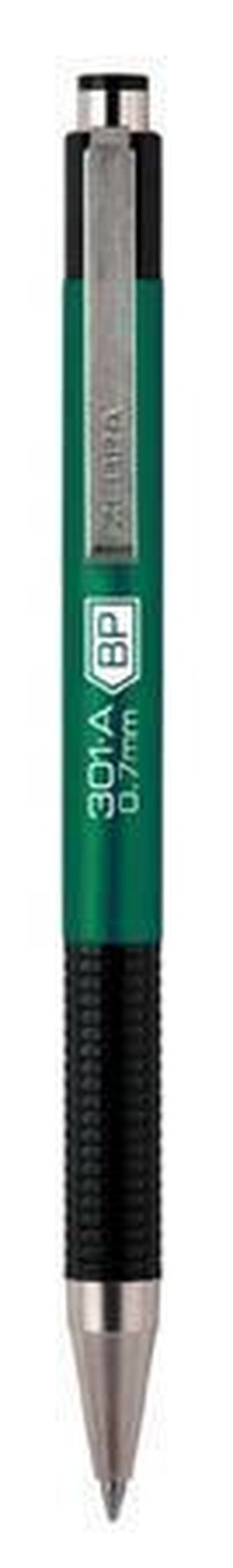 26344 Kuličkové pero "F301", modrá, 0,24 mm, stiskací mechanismus, zelené tělo, ZEBRA