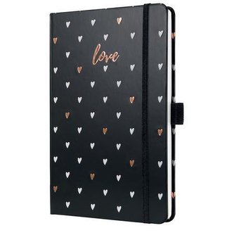 Diář "Jolie", srdce šedá, A5, týdenní, 2024, tvrdé desky, SIGEL J4335