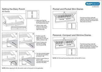 Děrovačka "Diary 66", 6 otvorů, na 8 listů, kovová, černá, RAPESCO
