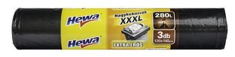 Pytle na odpadky "XXXL", extra silné, 280l, 3ks, HEWA