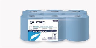 Utěrka "L-One mini Strong Blue 350", modrá, role, 2 vrstvy, LUCART 852274A