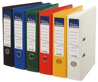 Pákový pořadač "Premium", modrý, 75 mm, A4, s ochranným spodním kováním, PP/PP, VICTORIA