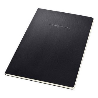 Záznamní kniha "Conceptum", černá, A4, linkovaný, 60 listů, SIGEL