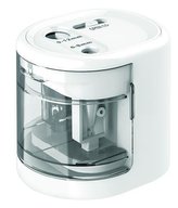 Stolní ořezávátko "PS12-USB", bílá, 2 otvory, baterie/ USB, RAPESCO