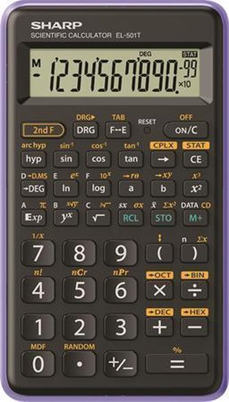 Kalkulačka vědecká "EL-501TBWHL", purpurová, 146 funkcí, SHARP