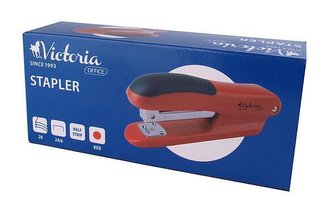 Sešívačka "Half-Strip", červená, 24/6, na 20 listů, VICTORIA