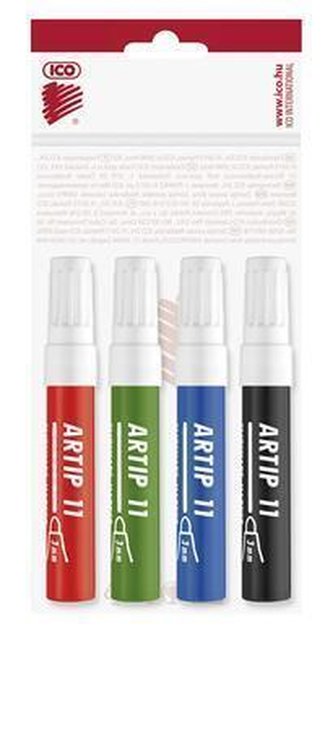 Popisovač na flipchart "Artip 11", 4 barvy, 1-3mm, kuželový hrot, ICO