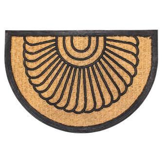 Rohož PP+kokos půlkruh, Kytička, 40x60 cm