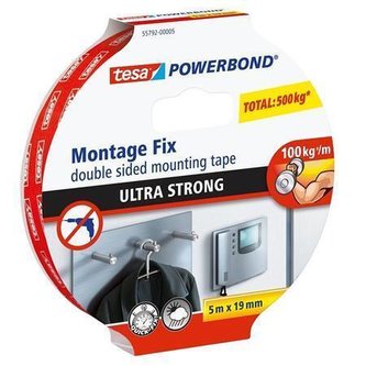 Lepicí páska "Powerbond 55792", oboustranná, extra silná, 19 mm x 5 m, TESA