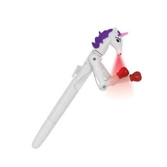 Kuličkové pero Unicorn "Lucky Punch", modrá, 1 mm, s LED světlem, WEDO 2522299