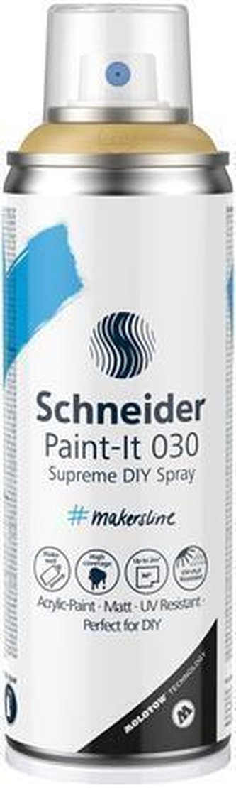 Akrylová barva ve spreji "Paint-It 030", zlatá, 200 ml, SCHNEIDER ML03050066 Akrylová barva ve spreji "Paint-It 030", zlatá, 200 ml, SCHNEIDER ML03050066