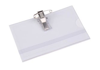 Jmenovka s klipem a zavíracím špendlíkem, 88 x 54 mm, VICTORIA 1ks