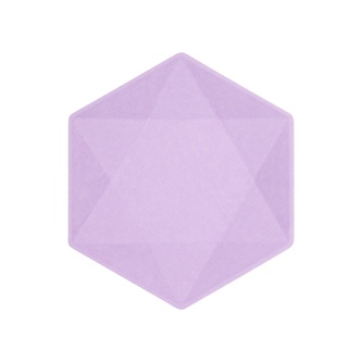 EKO - papírové talíře Hexagonal - Vert Decor, pastelově fialové - 20,8 x 18,1 cm, 6ks