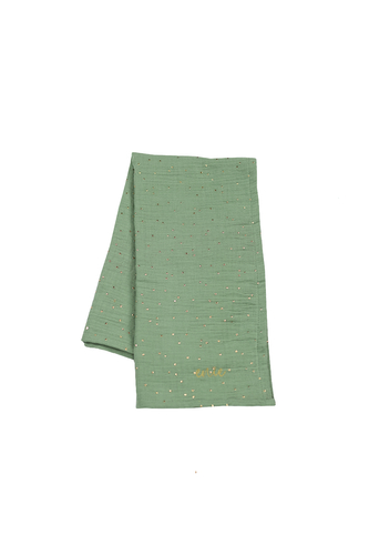 enie baby Mušelínová zavinovací plena 120x120cm khaki se zlatými puntíky - 1ks