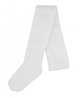 Dětské punčocháče bavlna se žakarovým vzorem, bílé, vel. 128/134